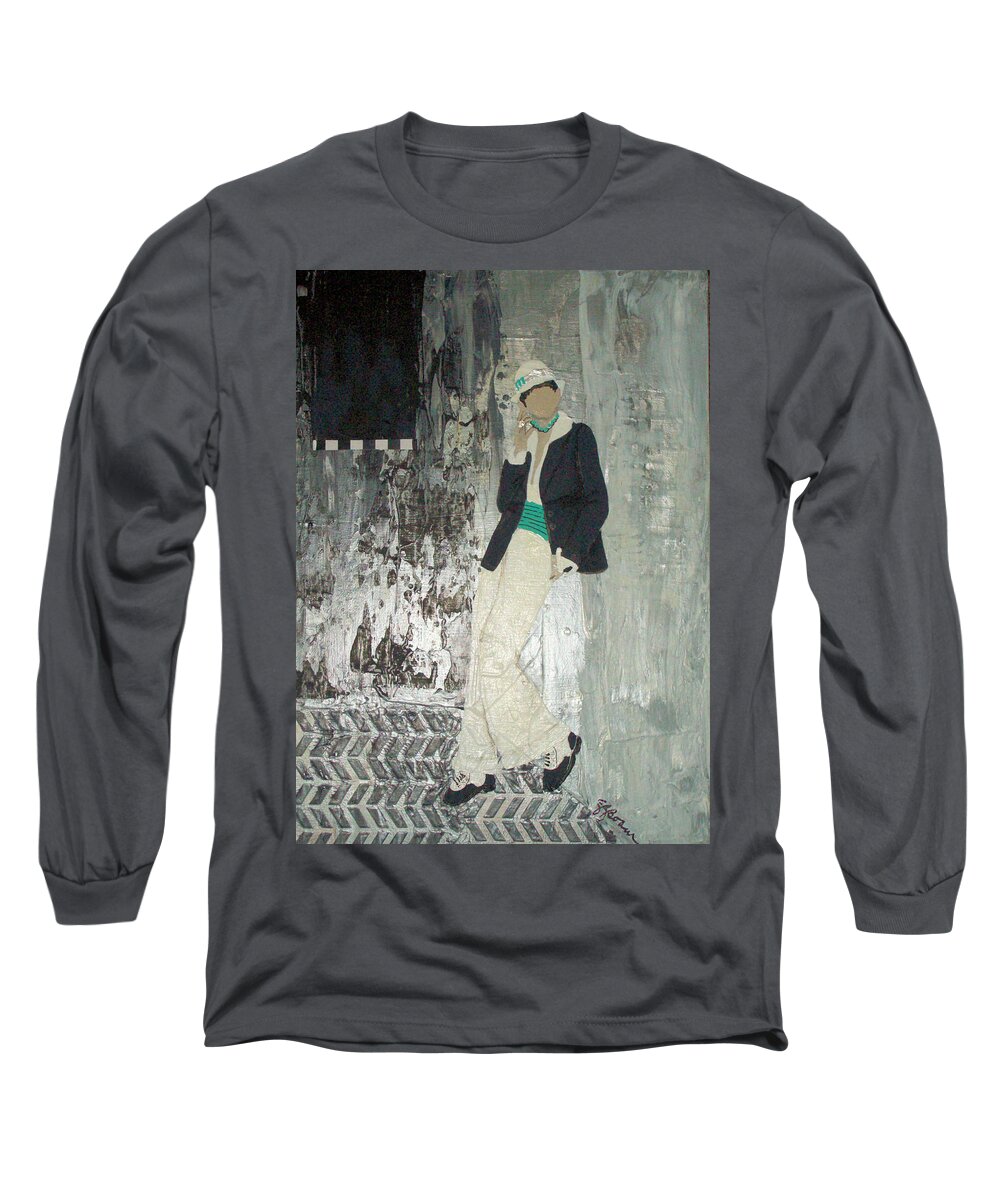 Diva Long Sleeve T-Shirt featuring the painting Diva 1 by Elise Boam