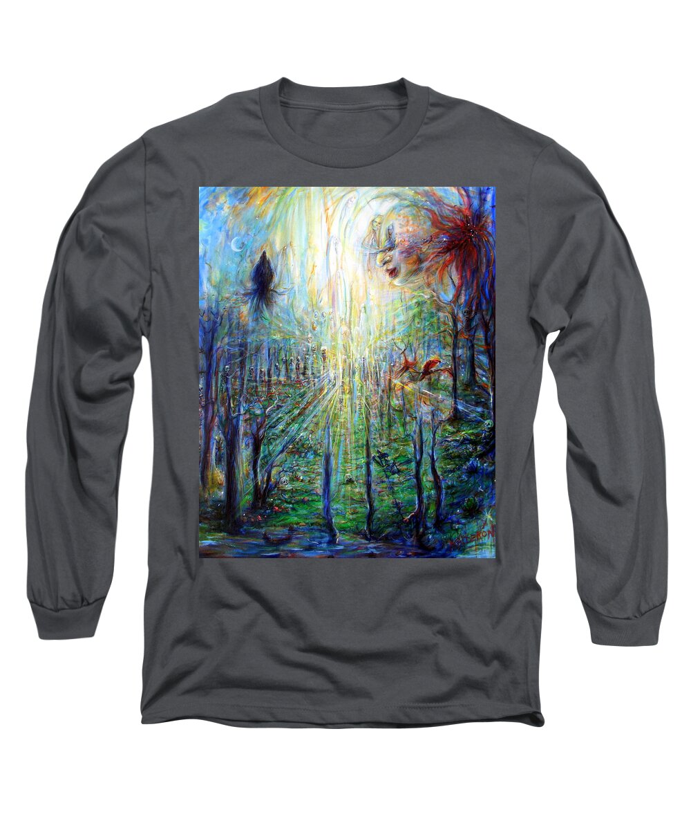 Spirits Long Sleeve T-Shirt featuring the painting Divine Mother Earth by Heather Calderon