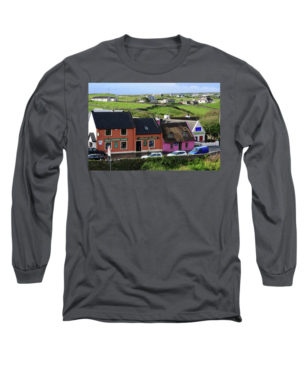 Ireland Long Sleeve T-Shirt featuring the photograph Doolin Village County Clare by Aidan Moran