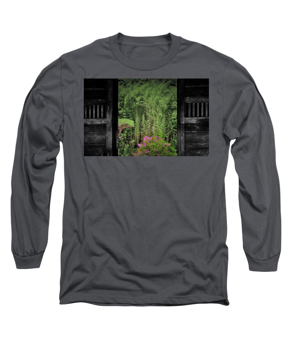 Garden Long Sleeve T-Shirt featuring the photograph Doors to the Chinese Garden by Joseph Hollingsworth