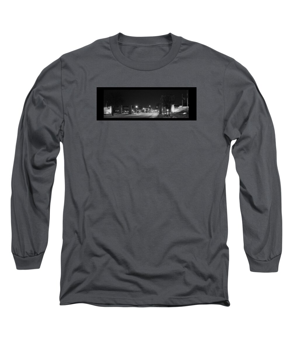 Old Buildings Long Sleeve T-Shirt featuring the photograph Downtown City Lights by Jana Rosenkranz