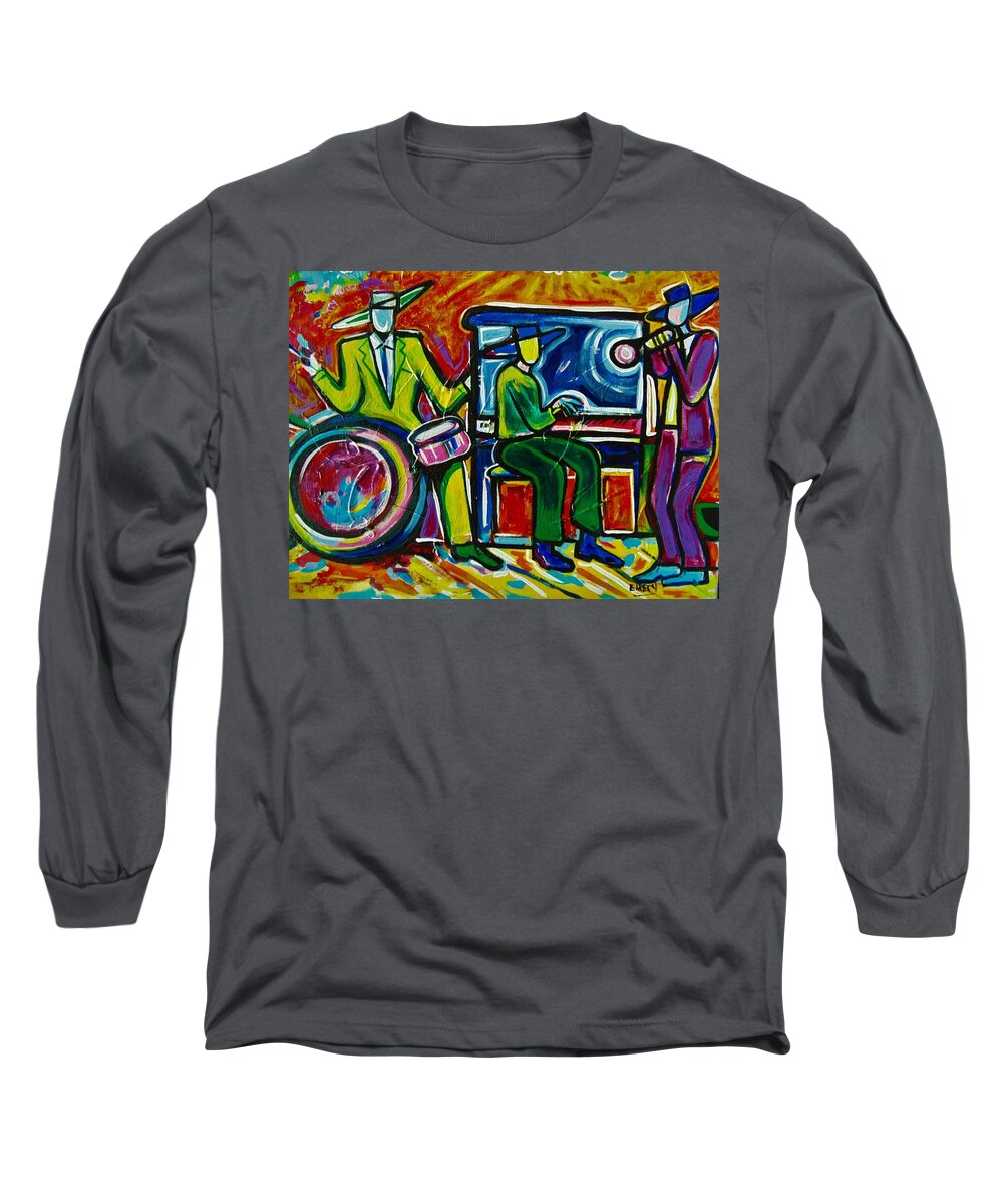Music Long Sleeve T-Shirt featuring the painting Downtown by Emery Franklin