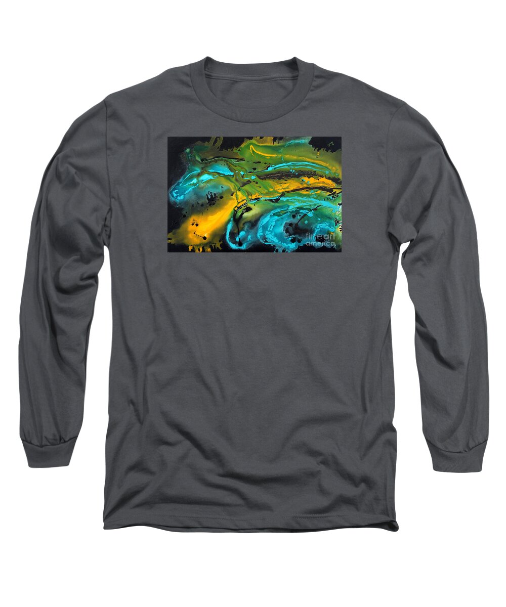 Swirl Long Sleeve T-Shirt featuring the painting Dragon queen by Preethi Mathialagan