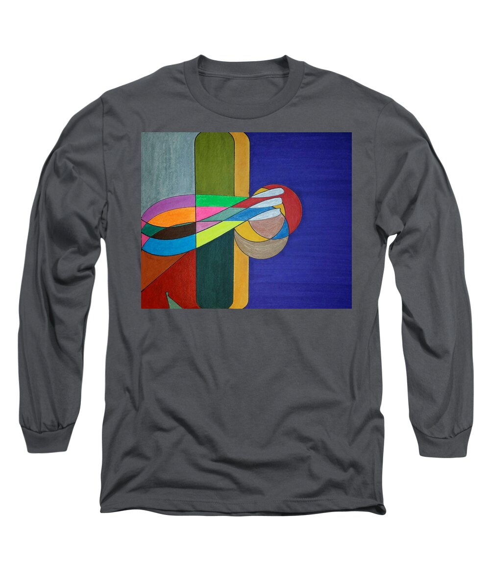 Geometric Art Long Sleeve T-Shirt featuring the glass art Dream 262 by S S-ray