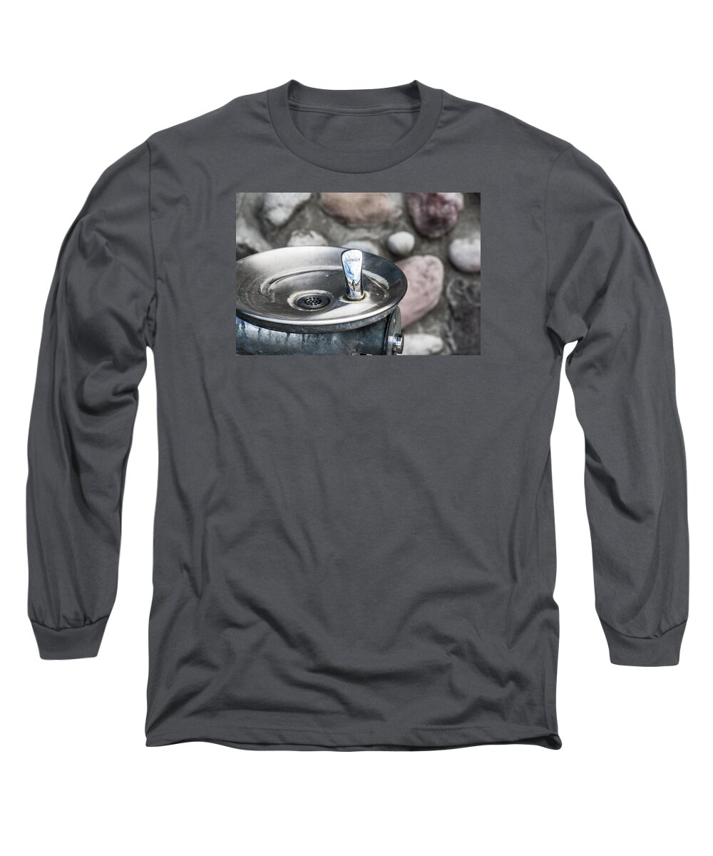 Steel Long Sleeve T-Shirt featuring the photograph Drinking Fountain by Steven Dunn