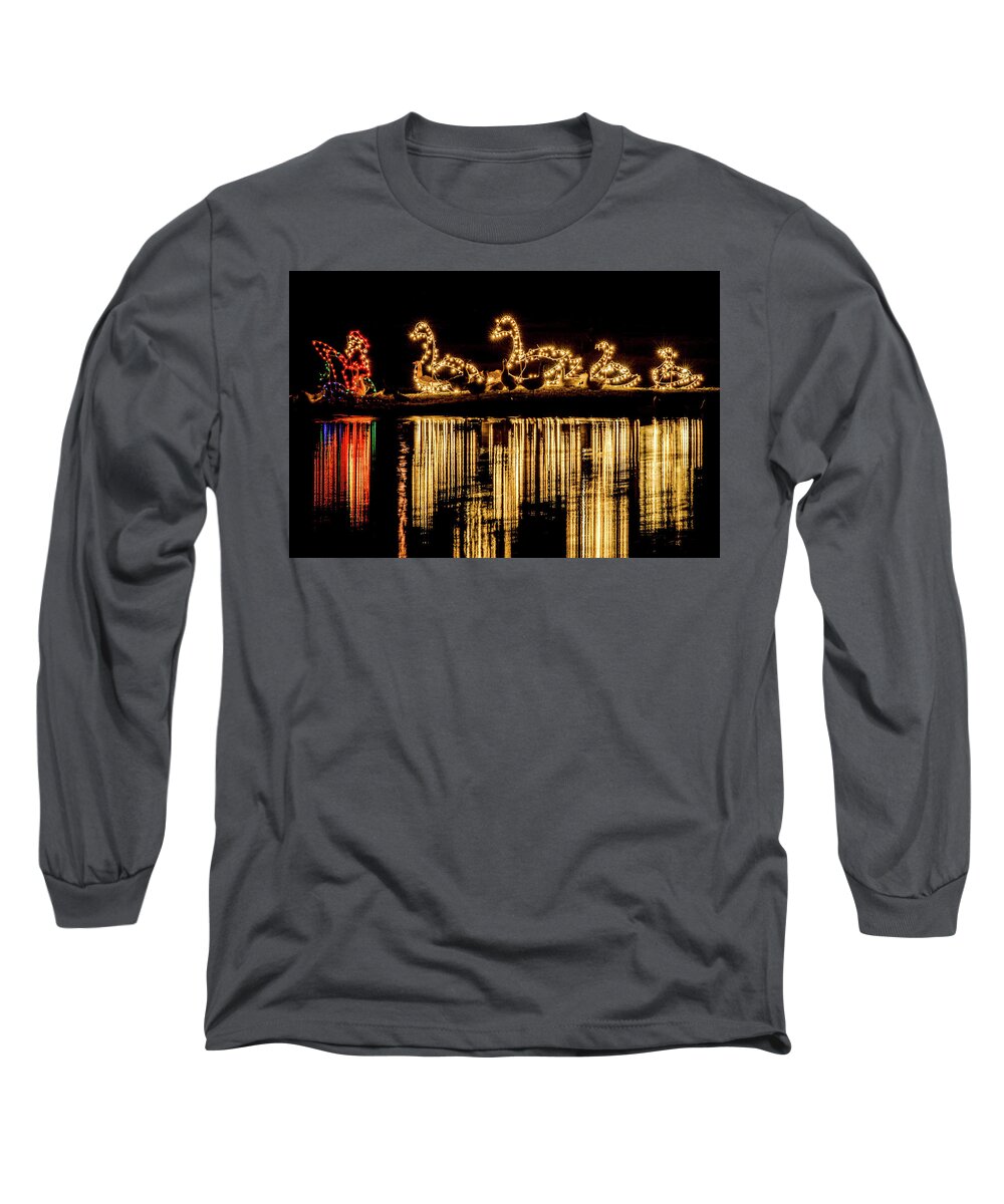 Christmas Long Sleeve T-Shirt featuring the photograph Duck Pond Christmas by Joe Shrader