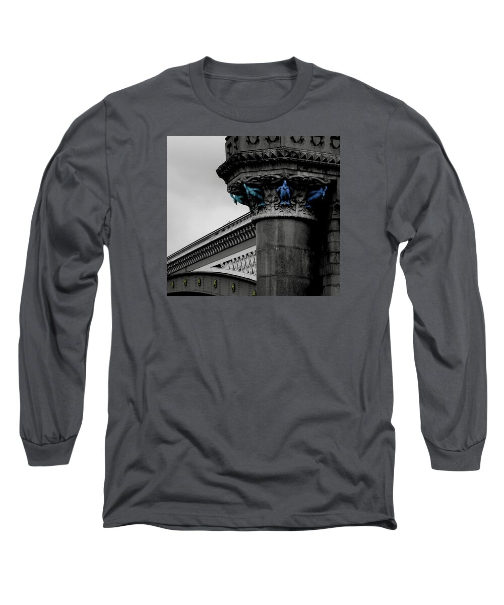 Duck Long Sleeve T-Shirt featuring the photograph Ducks on the bridge by Emme Pons