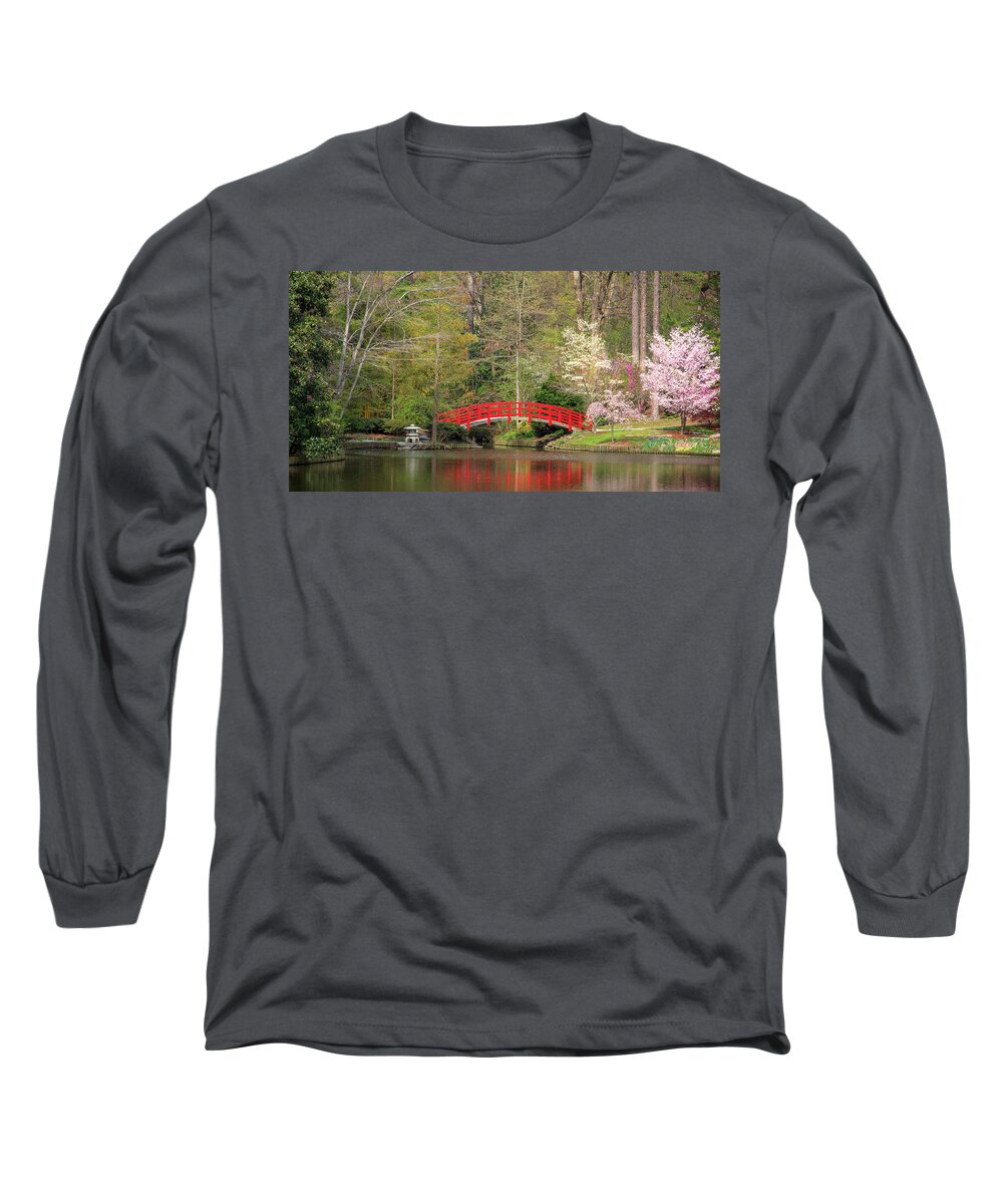 Duke University Long Sleeve T-Shirt featuring the photograph Duke Japanese Garden by Joni Eskridge