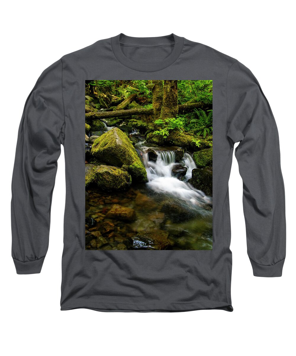 Landscapes Long Sleeve T-Shirt featuring the photograph Eagle Creek Cascade by Steven Clark