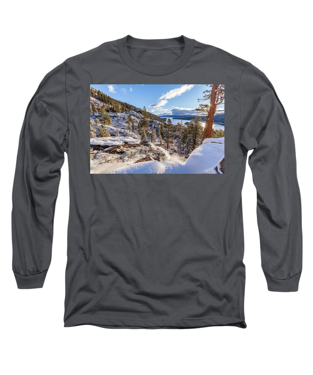 Landscape Long Sleeve T-Shirt featuring the photograph Eagle Falls by Charles Garcia