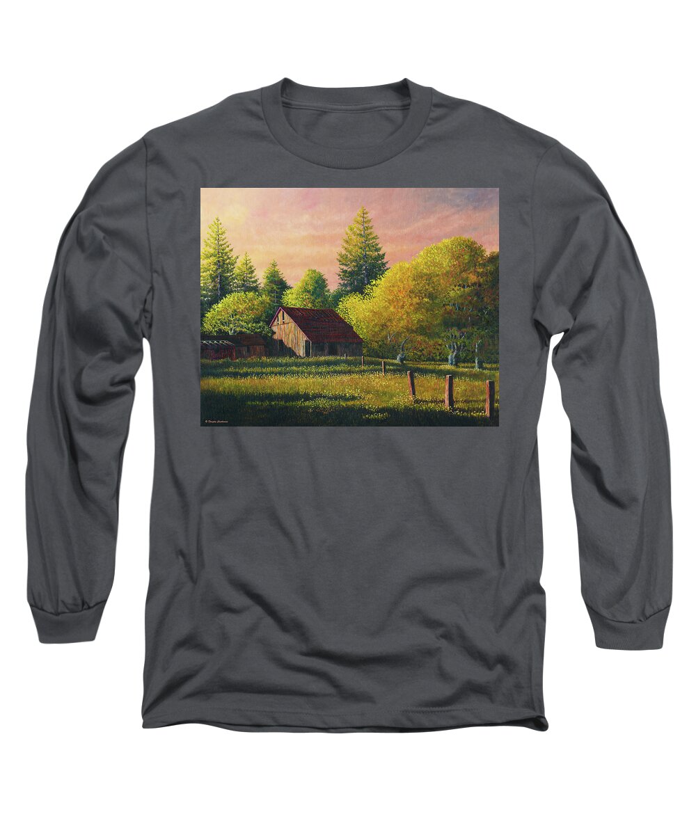 Landscape Long Sleeve T-Shirt featuring the painting Early Morning Farm by Douglas Castleman