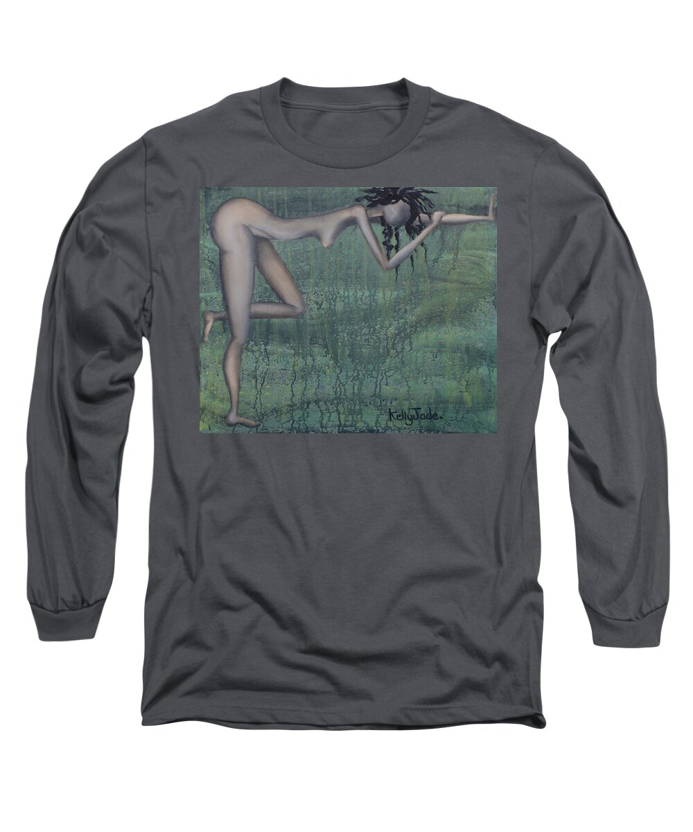Earth Long Sleeve T-Shirt featuring the painting Earth Woman by Kelly King