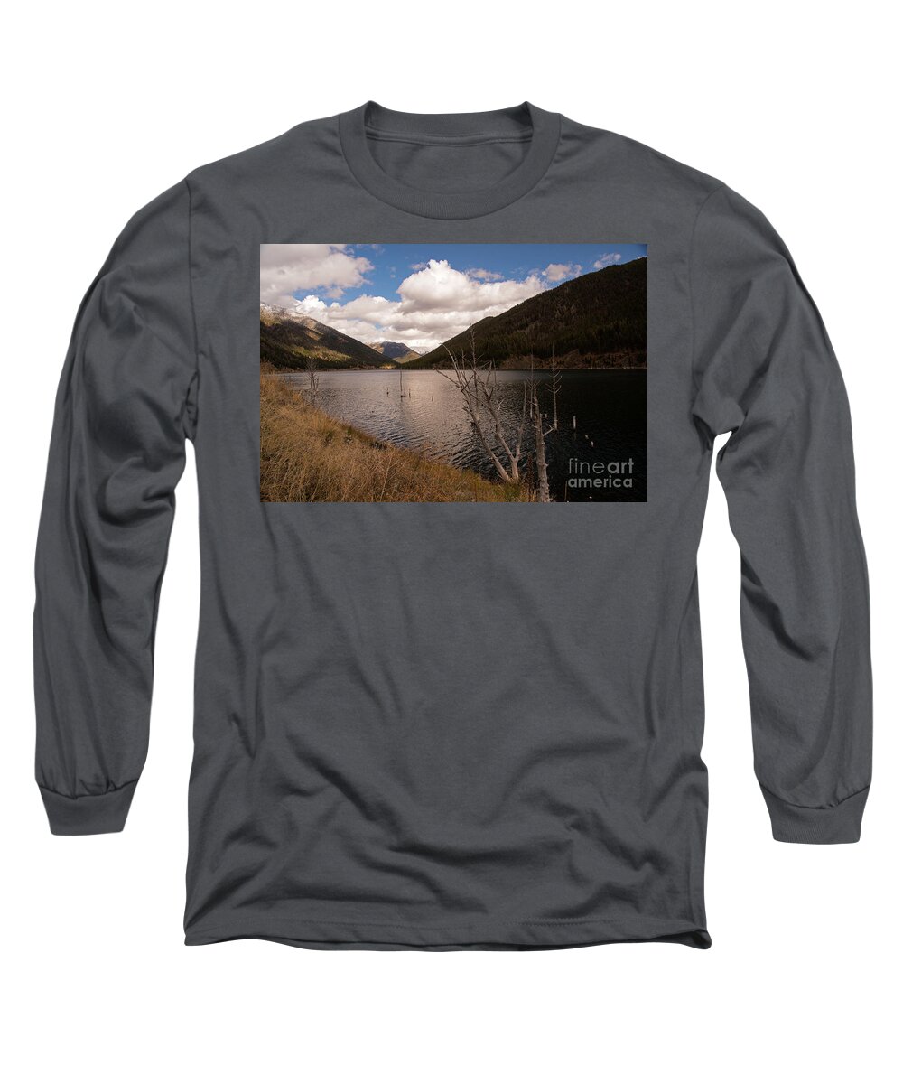 Quake Lake Long Sleeve T-Shirt featuring the photograph Earthquake Lake by Cindy Murphy - NightVisions