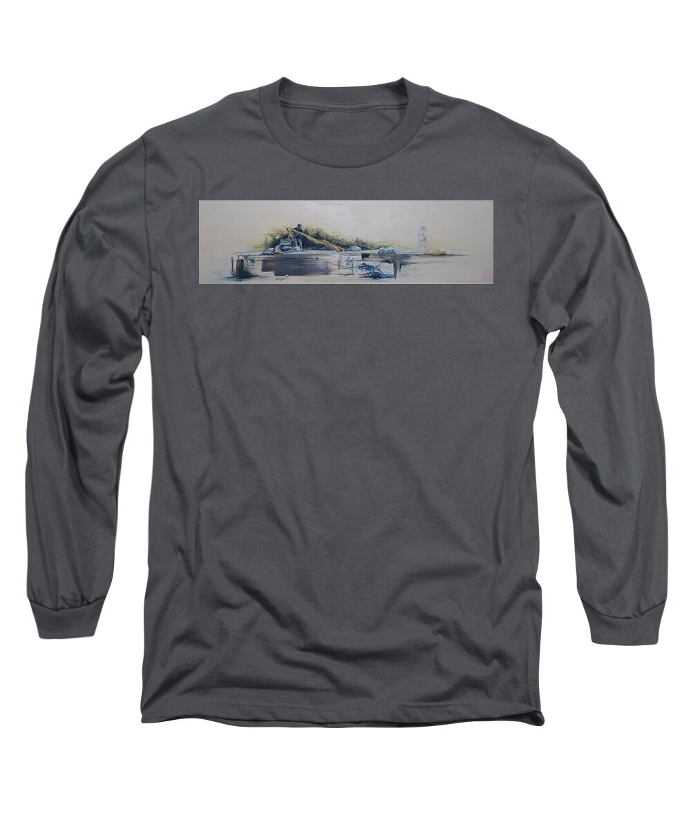 Boat Long Sleeve T-Shirt featuring the painting Echelon by Lindsey Weimer