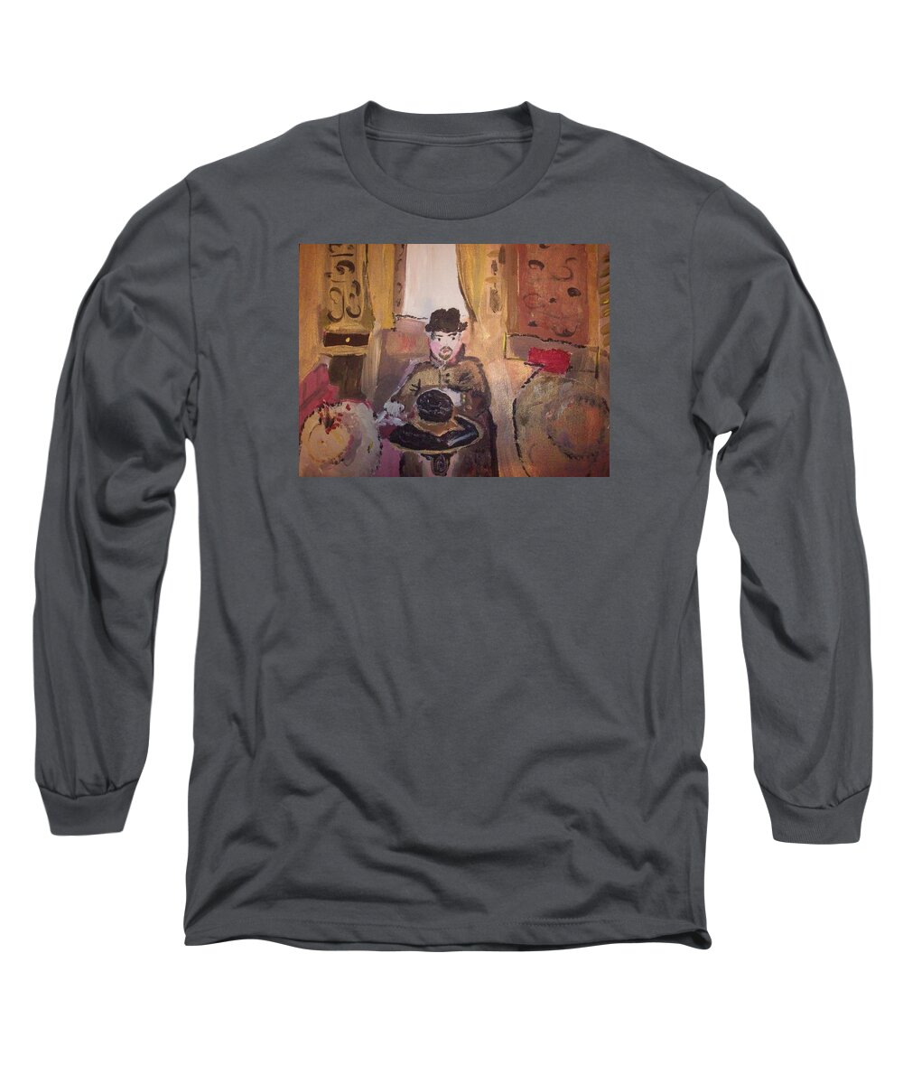 Hats Long Sleeve T-Shirt featuring the painting Edwardian Hats by Judith Desrosiers