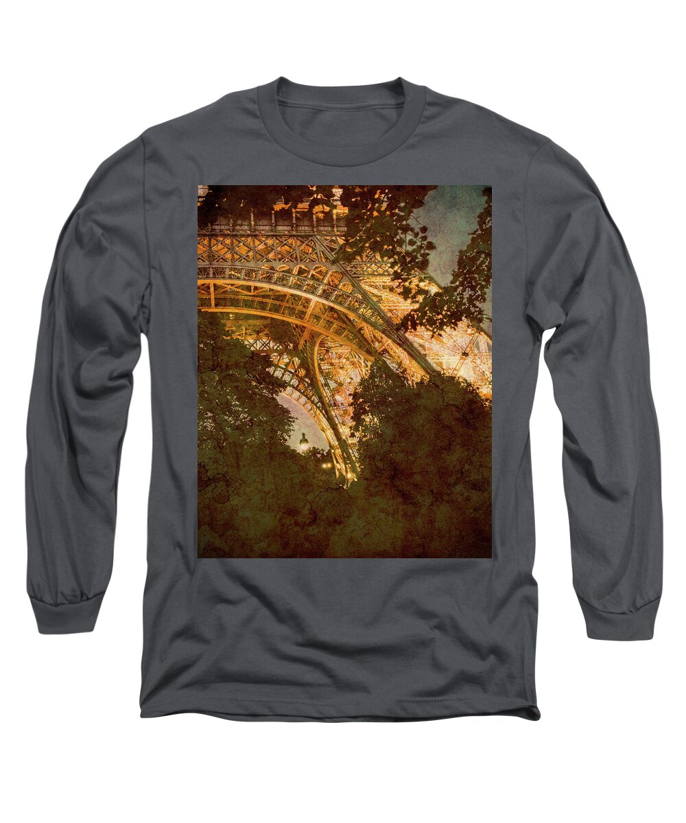 Paris Long Sleeve T-Shirt featuring the photograph Paris, France - Eiffel Oldplate II by Mark Forte