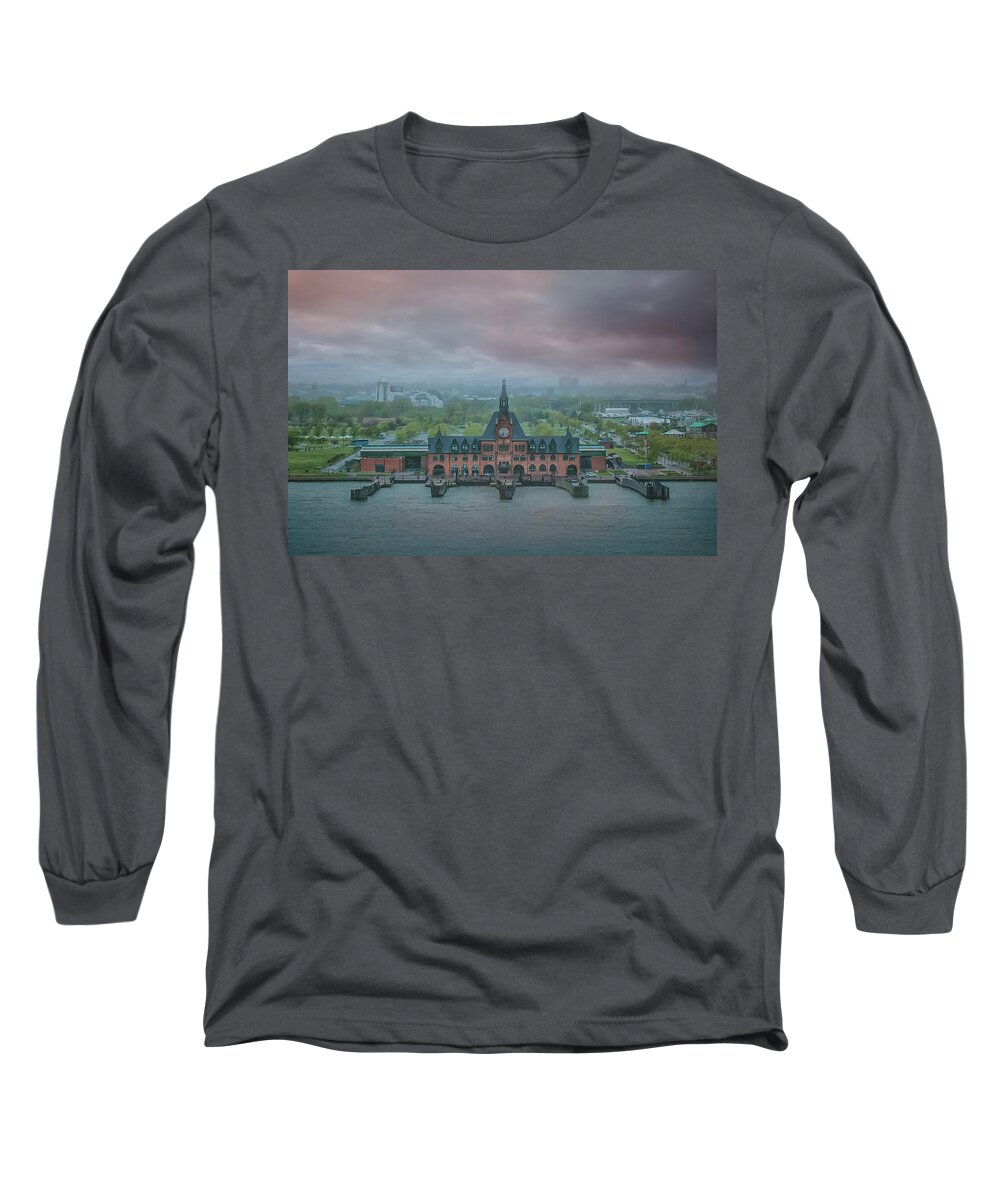 Ellis Island Long Sleeve T-Shirt featuring the photograph Ellis Island by Elvira Pinkhas