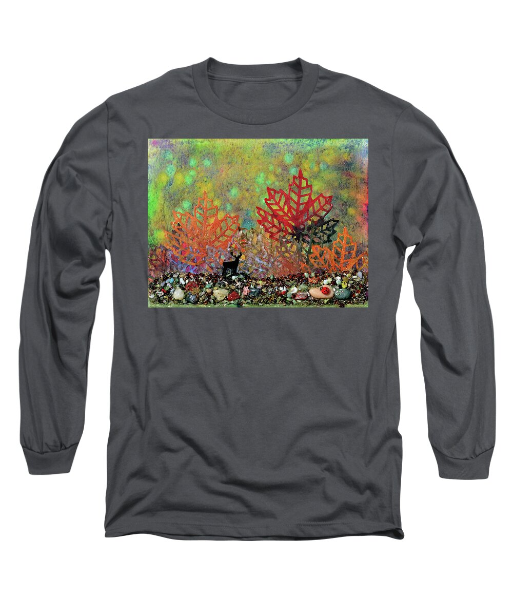 Enchanted Forest Long Sleeve T-Shirt featuring the mixed media Enchanted Pathways by Donna Blackhall