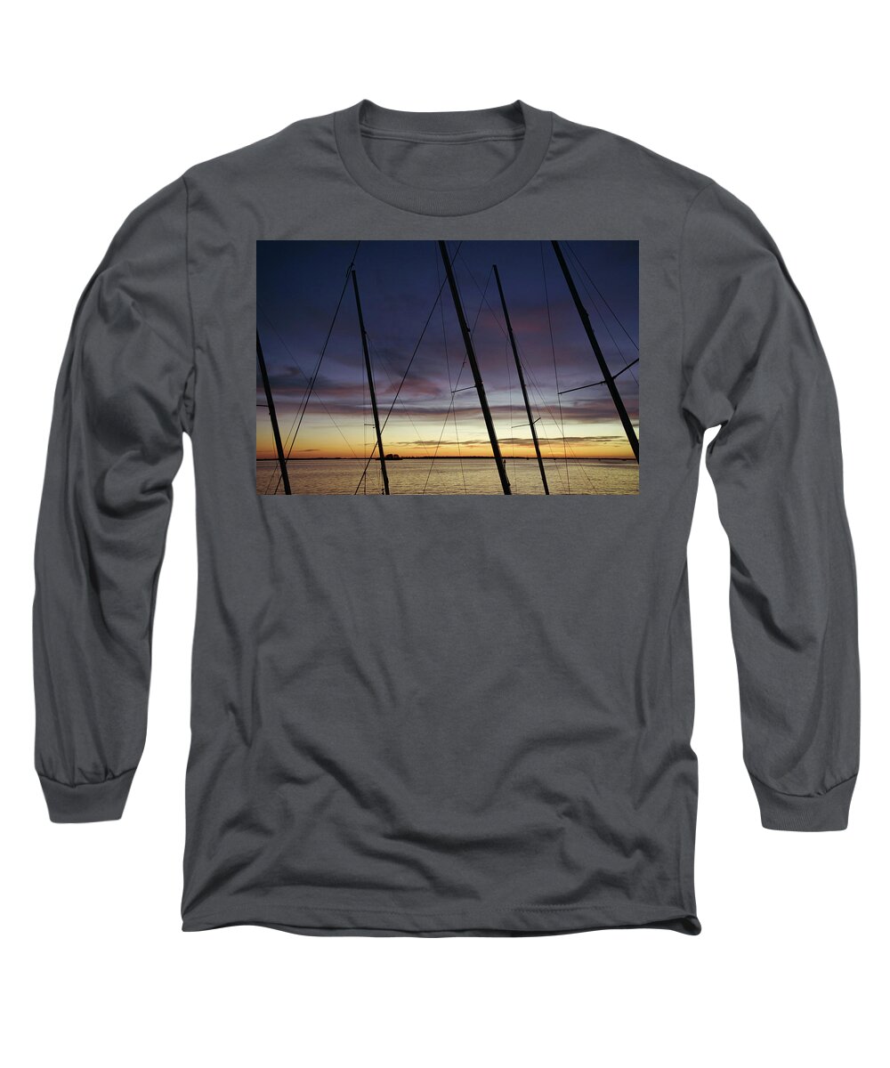 Dunedin Long Sleeve T-Shirt featuring the photograph End to a Day of Sailing by Daniel Woodrum