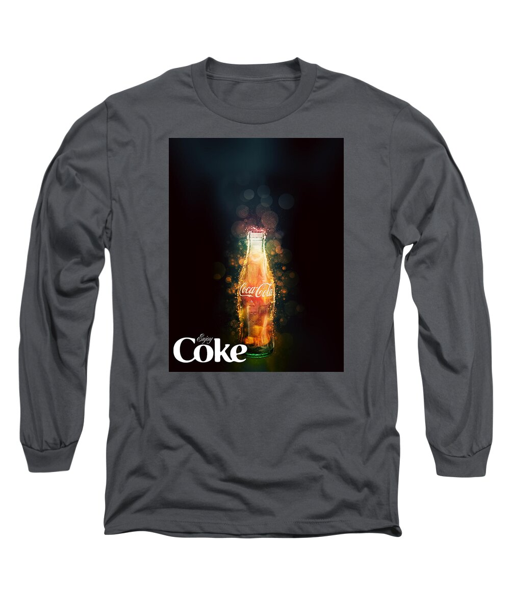 Enjoy Long Sleeve T-Shirt featuring the photograph Enjoy Coca-Cola With Bubbles by James Sage