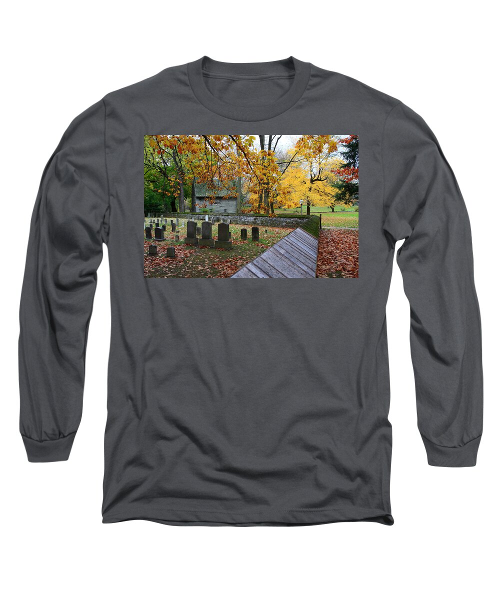 Ephrata Cloister Long Sleeve T-Shirt featuring the photograph Ephrata Cloister Cemetery by William Jobes