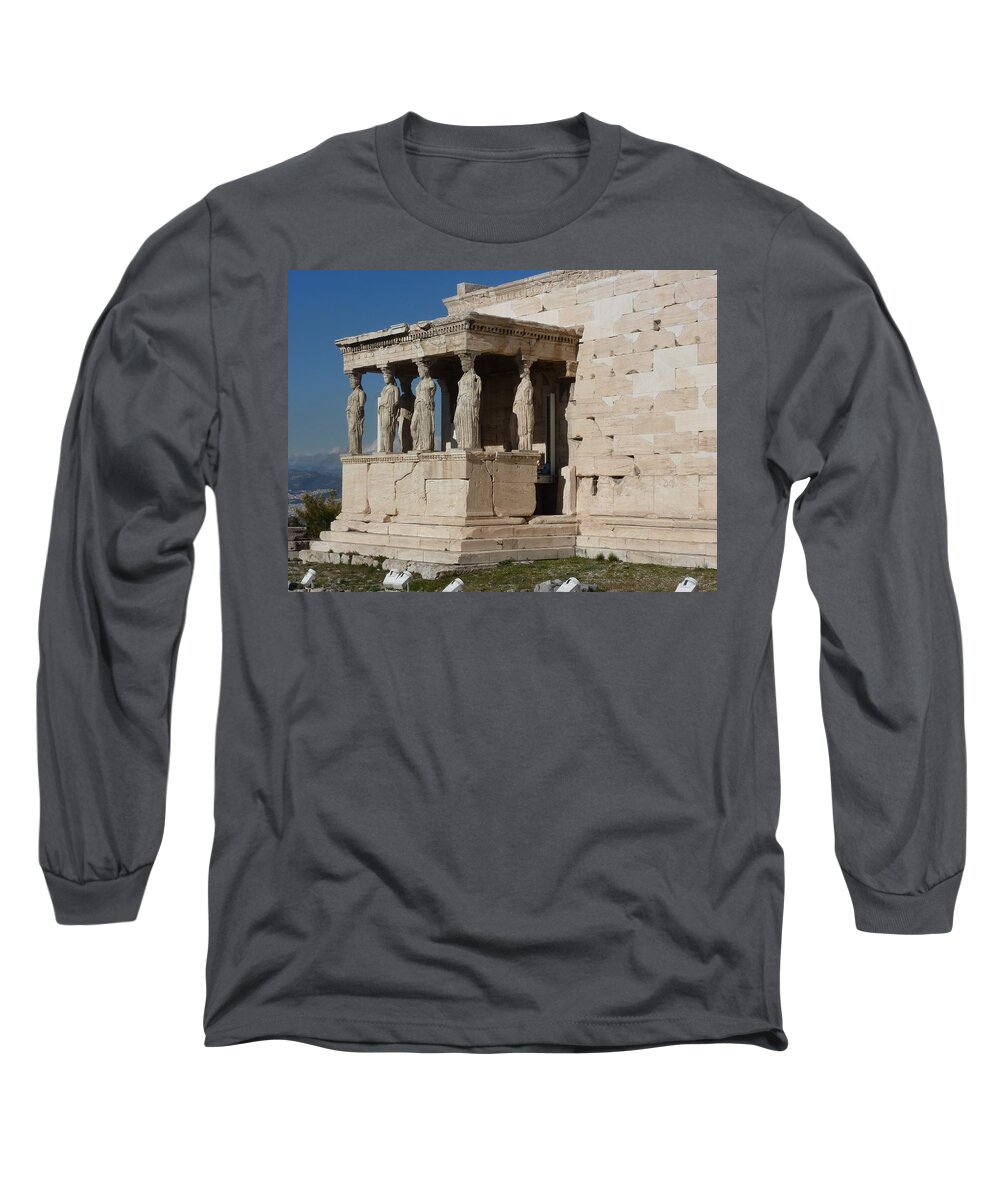 Erechteion Long Sleeve T-Shirt featuring the photograph Erechteion with Nike Temple by Constance DRESCHER