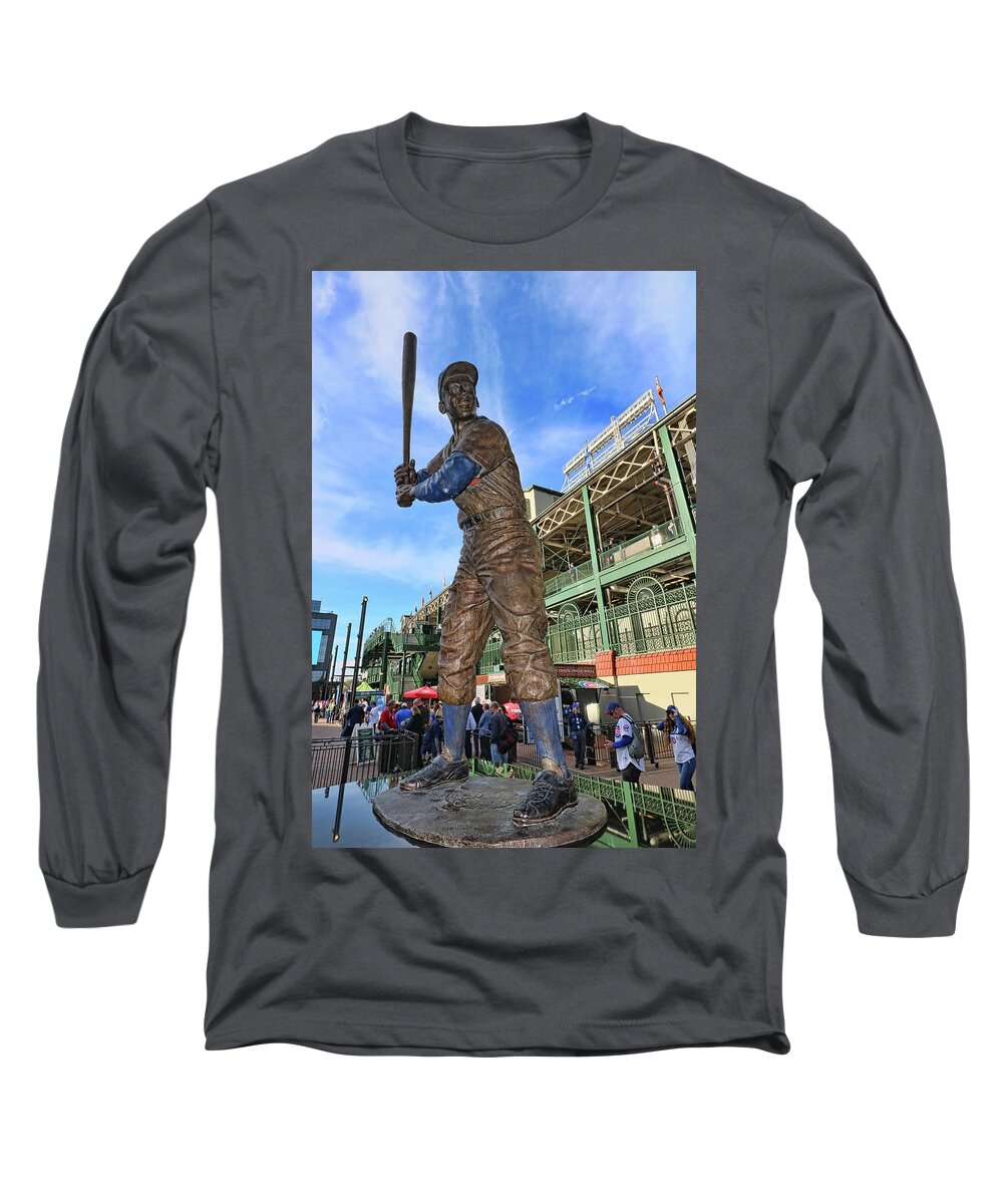 Ernie Banks - Mr. Cub # 2 Long Sleeve T-Shirt by Allen Beatty - Pixels