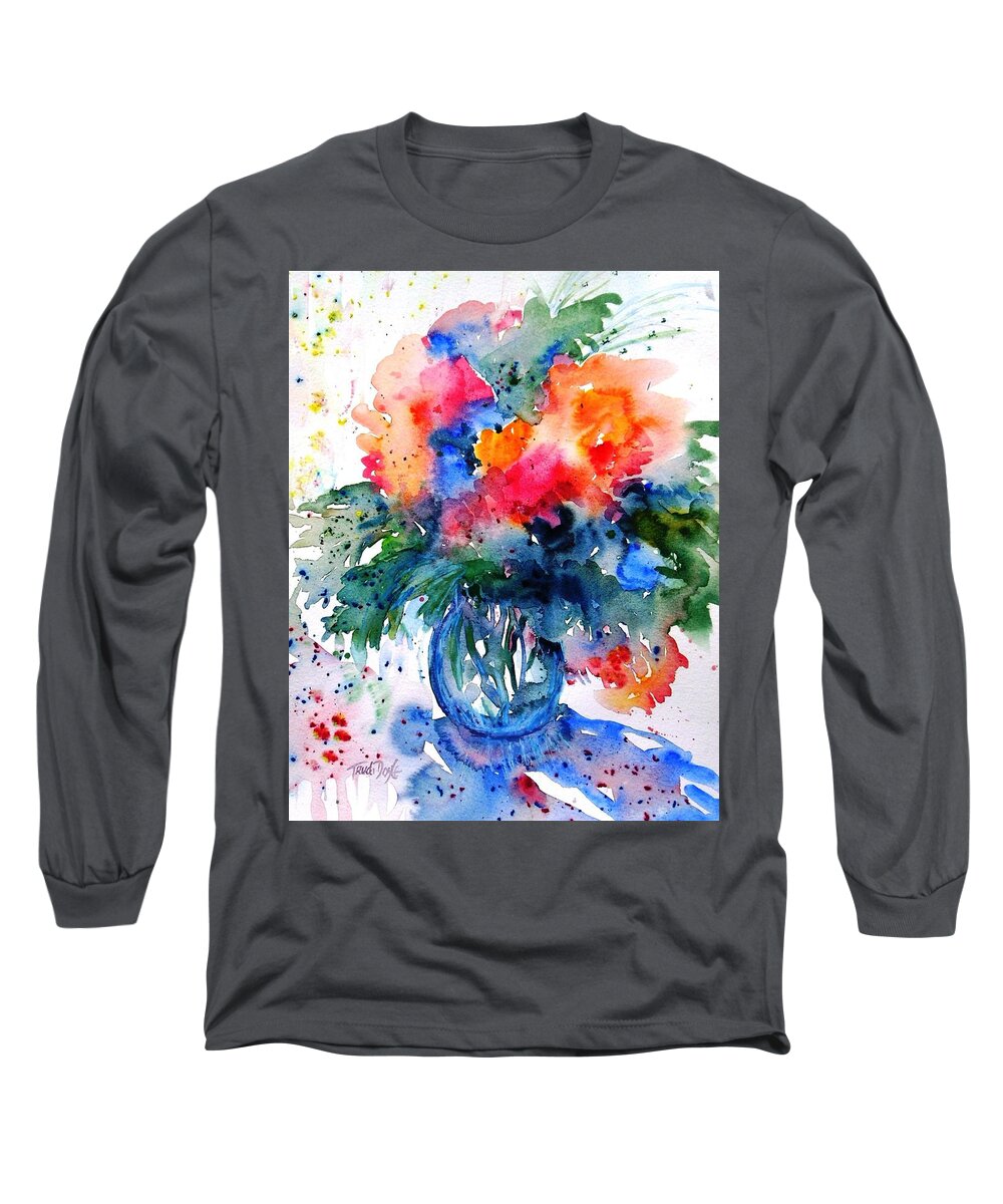 Watercolour Long Sleeve T-Shirt featuring the painting Essence of Summer by Trudi Doyle