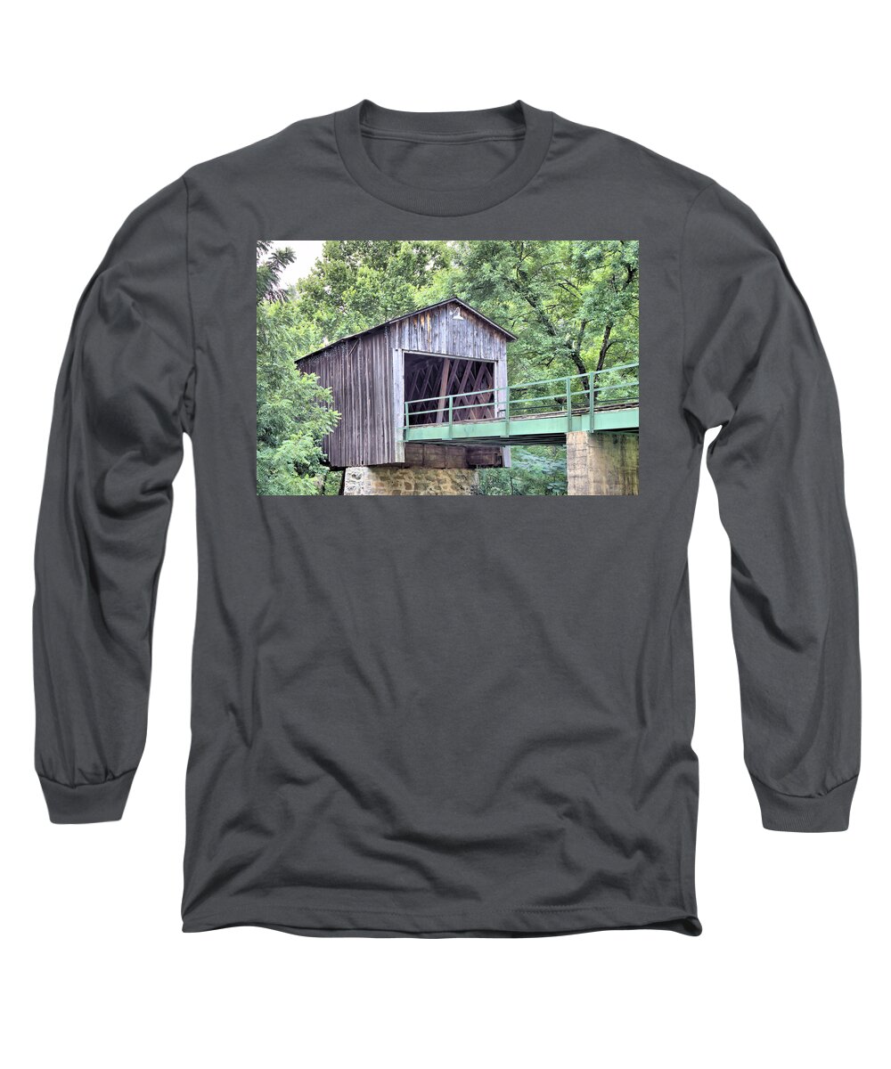 11989 Long Sleeve T-Shirt featuring the photograph Euharlee Creek Covered Bridge by Gordon Elwell