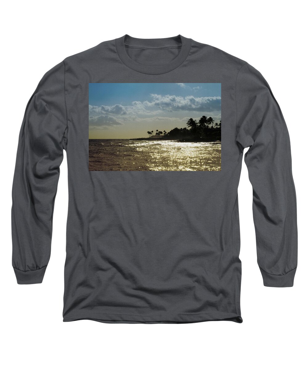 Bonnie Follett Long Sleeve T-Shirt featuring the photograph Evening at Poipiu Kauai by Bonnie Follett