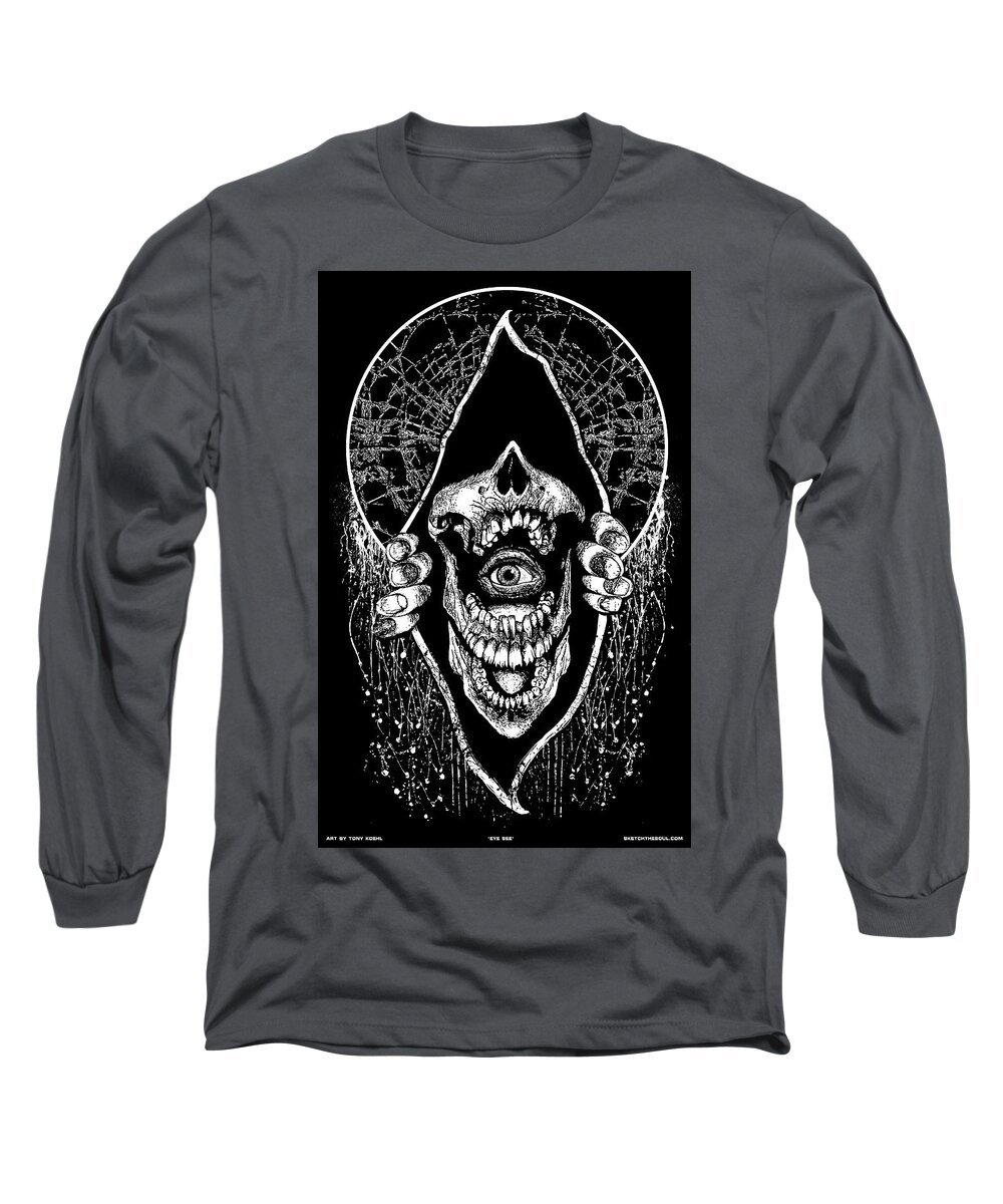 Lies Long Sleeve T-Shirt featuring the mixed media Eye See by Tony Koehl