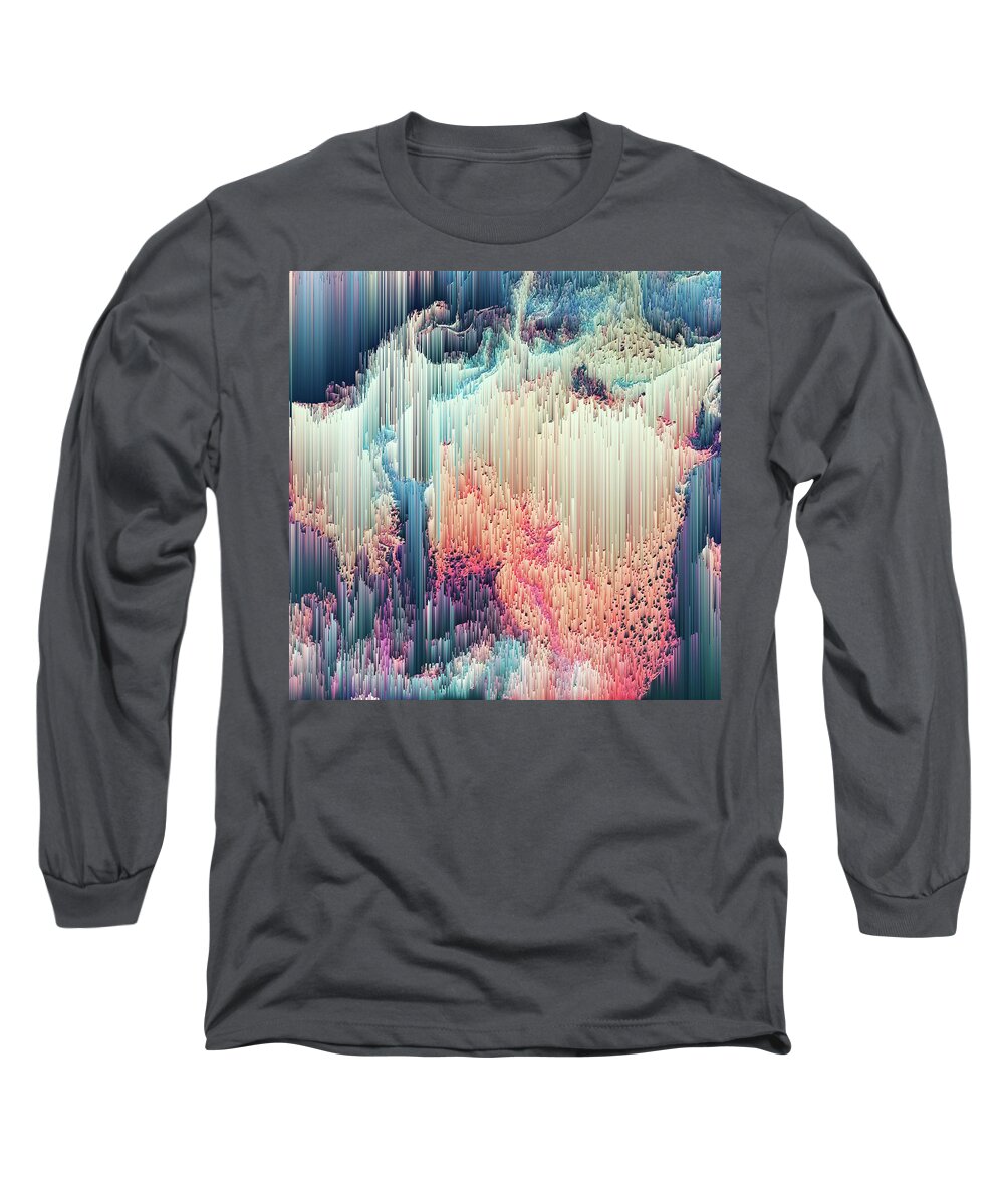 Trippy Long Sleeve T-Shirt featuring the digital art Fairyland - Pixel Art by Jennifer Walsh