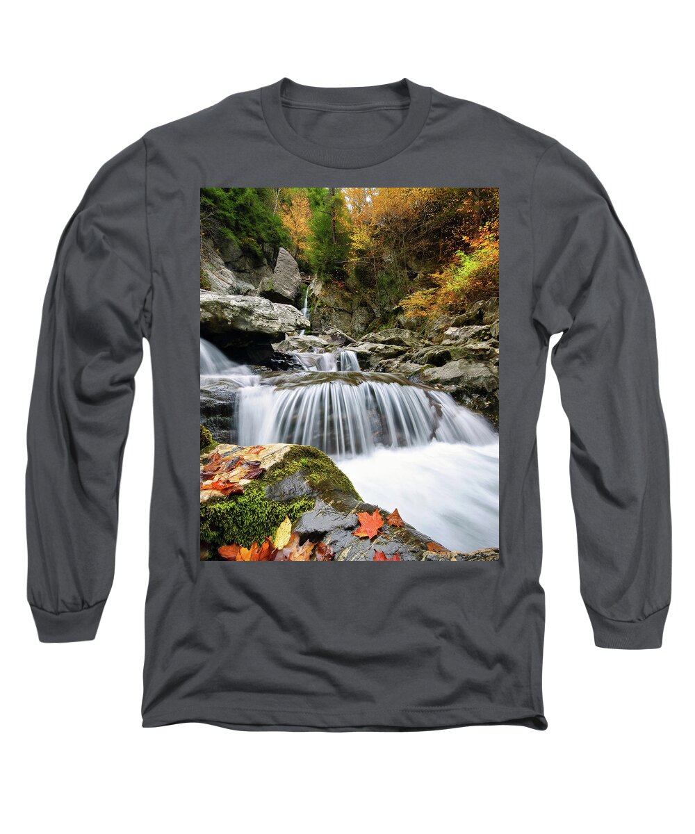 Bash Bish Falls Long Sleeve T-Shirt featuring the photograph Fall Color Bash by Neil Shapiro
