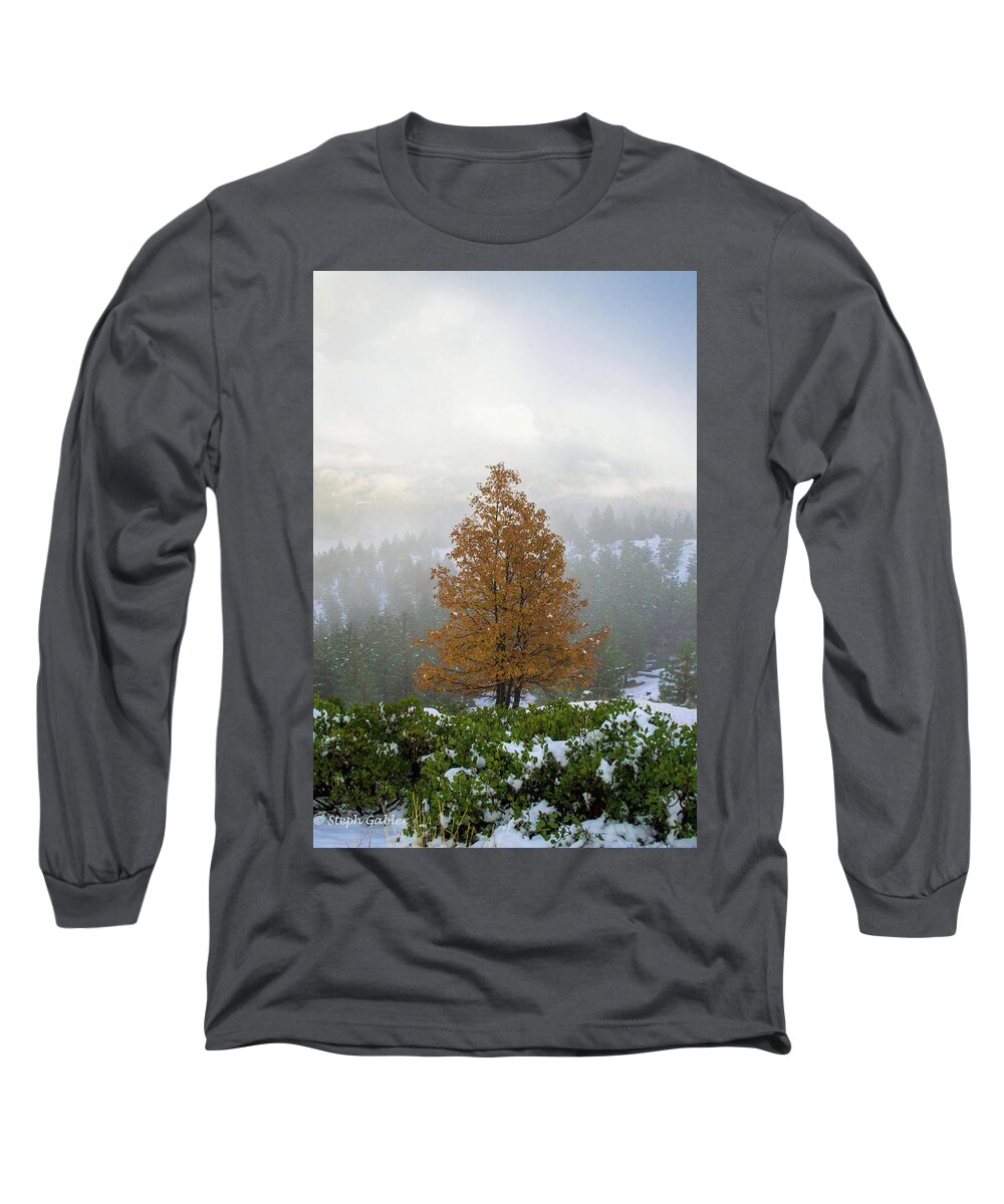 Winter Long Sleeve T-Shirt featuring the photograph Fall Greets Winter by Steph Gabler