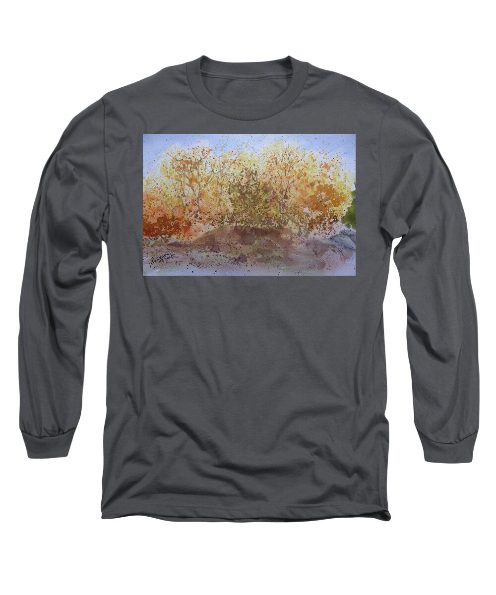 Fall In West Texas Long Sleeve T-Shirt featuring the painting Fall in the Tejas High Country by Joel Deutsch