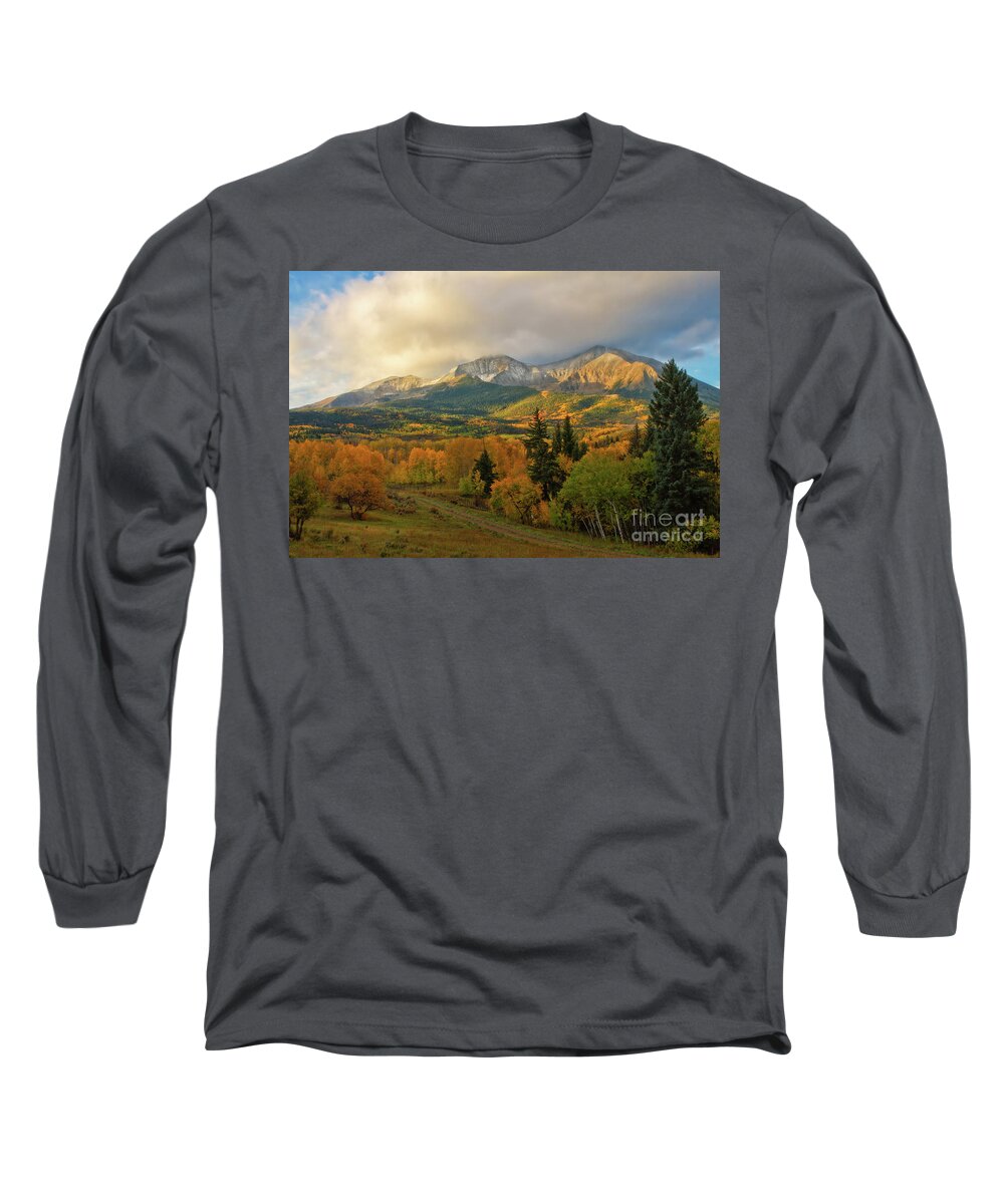 Mt Sopris Long Sleeve T-Shirt featuring the photograph Fall on Mt Sopris by Ronda Kimbrow