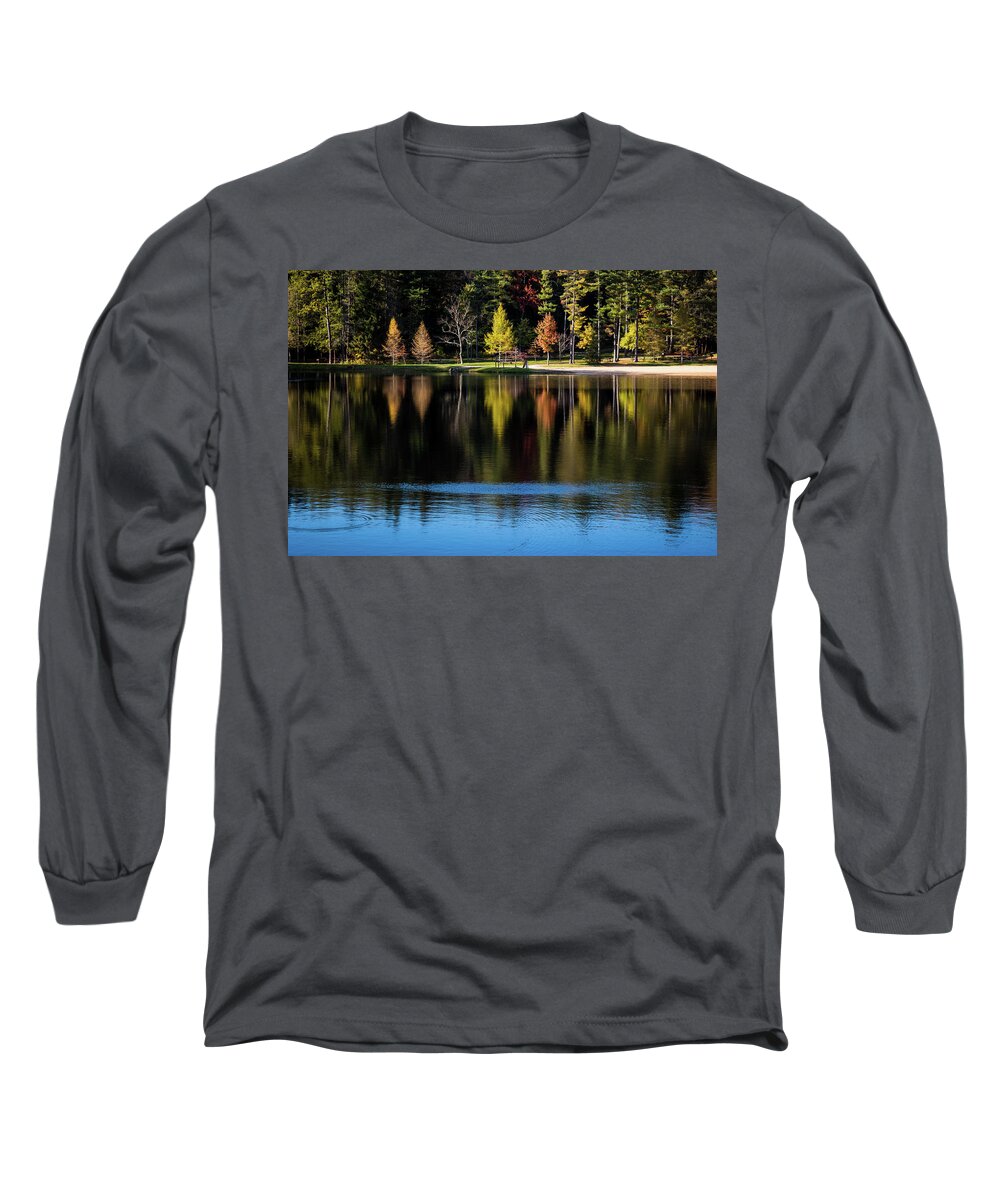Autumn Long Sleeve T-Shirt featuring the photograph Fall Reflections at R. B. Winter by Barry Wills