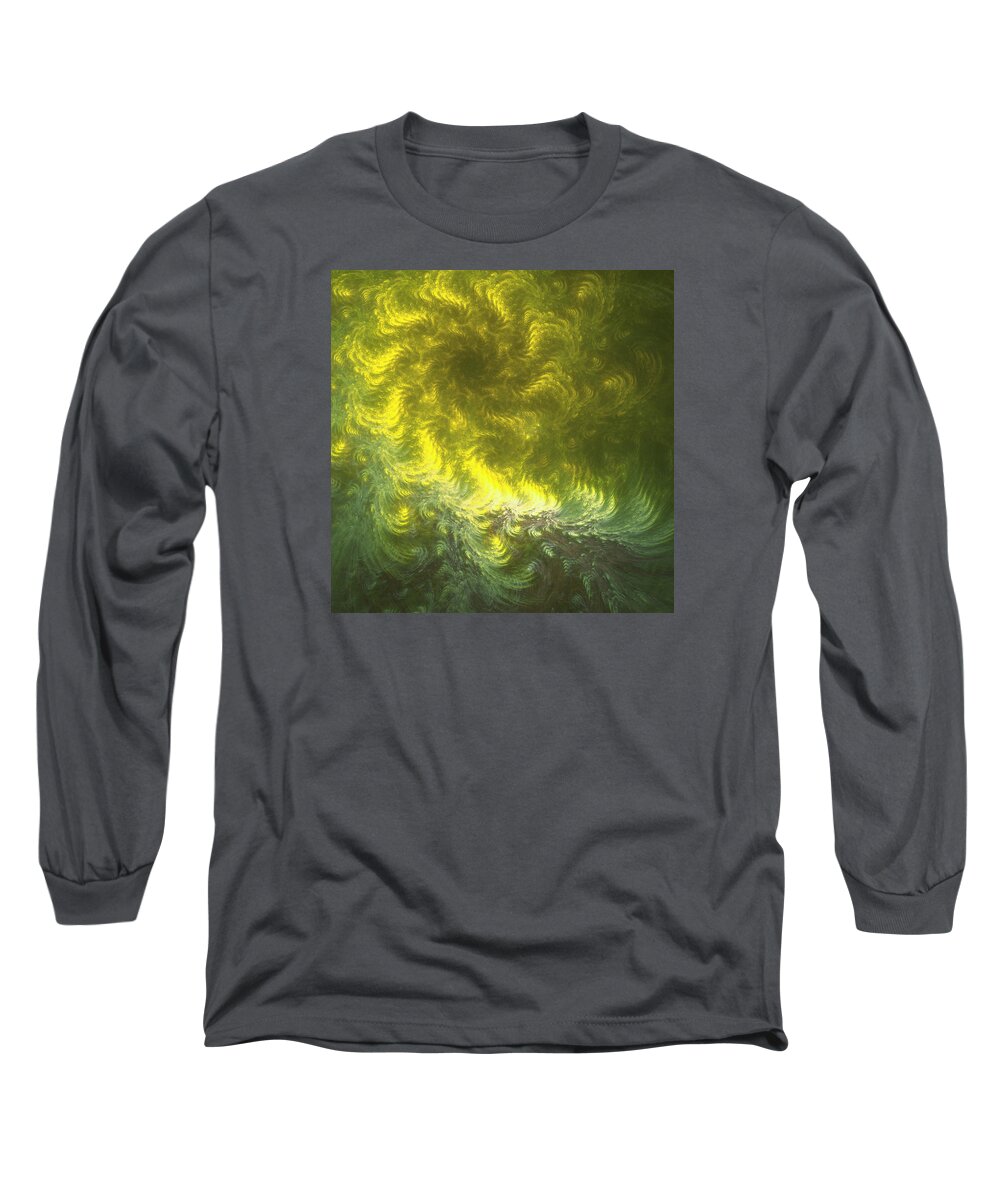 Fractal Long Sleeve T-Shirt featuring the digital art Falling Into Place by Jeff Iverson