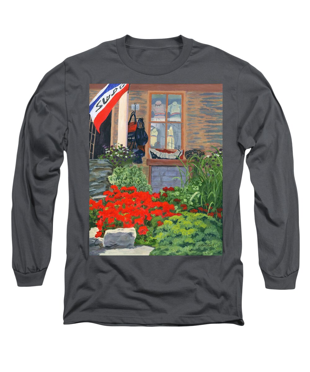 Landscape Long Sleeve T-Shirt featuring the painting Fashionista by Lynne Reichhart