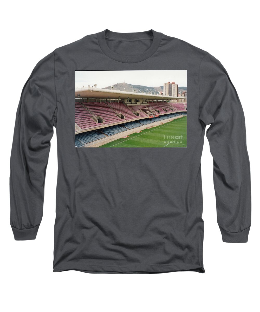 Fc Barcelona Long Sleeve T-Shirt featuring the photograph FC Barcelona - Mini Estadi - West Side by Legendary Football Grounds