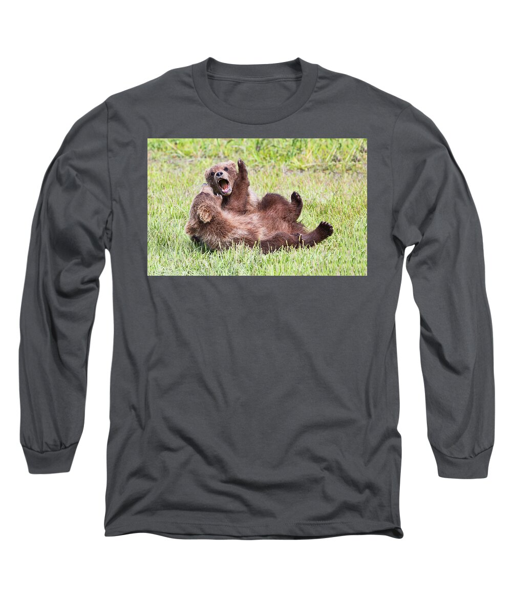 Grizzly Bears Long Sleeve T-Shirt featuring the photograph Ferocious by Mark Harrington