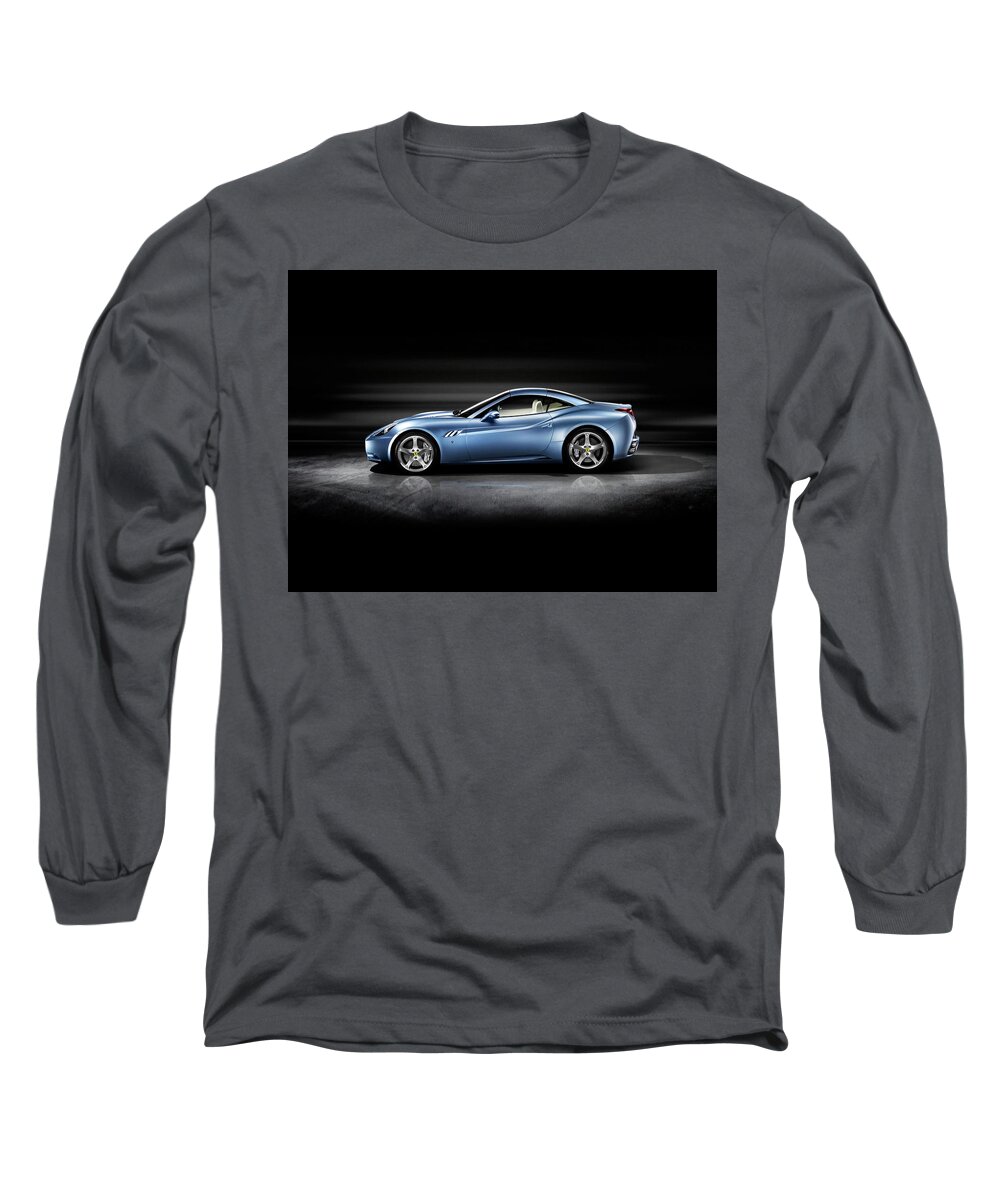 Ferrari California Long Sleeve T-Shirt featuring the digital art Ferrari California by Super Lovely