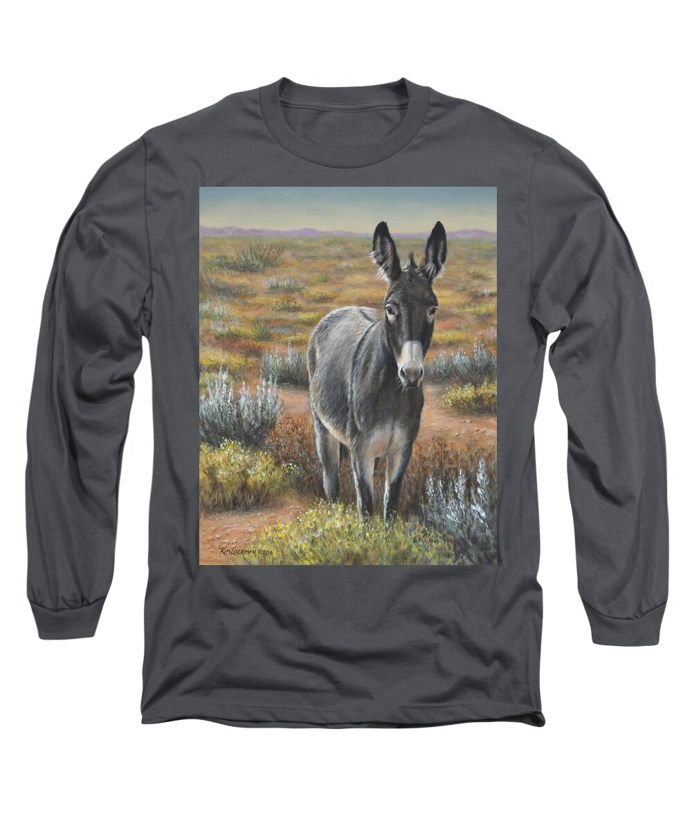 Donkey Long Sleeve T-Shirt featuring the painting Festus by Kim Lockman