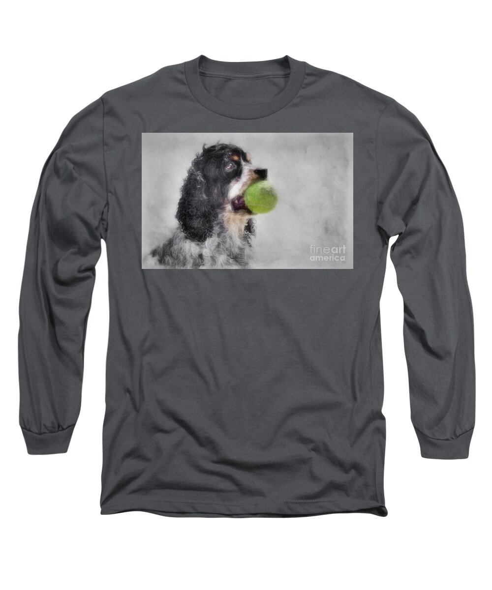 Cocker Spaniel Long Sleeve T-Shirt featuring the photograph Fetching Cocker Spaniel by Benanne Stiens