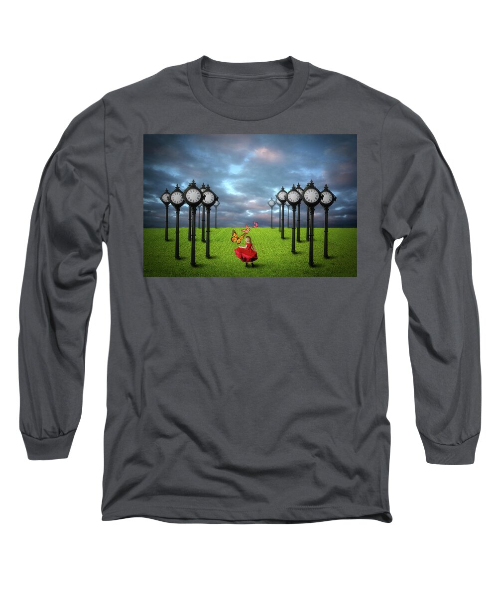 Fantasy Long Sleeve T-Shirt featuring the digital art Fields Of Time by Nathan Wright
