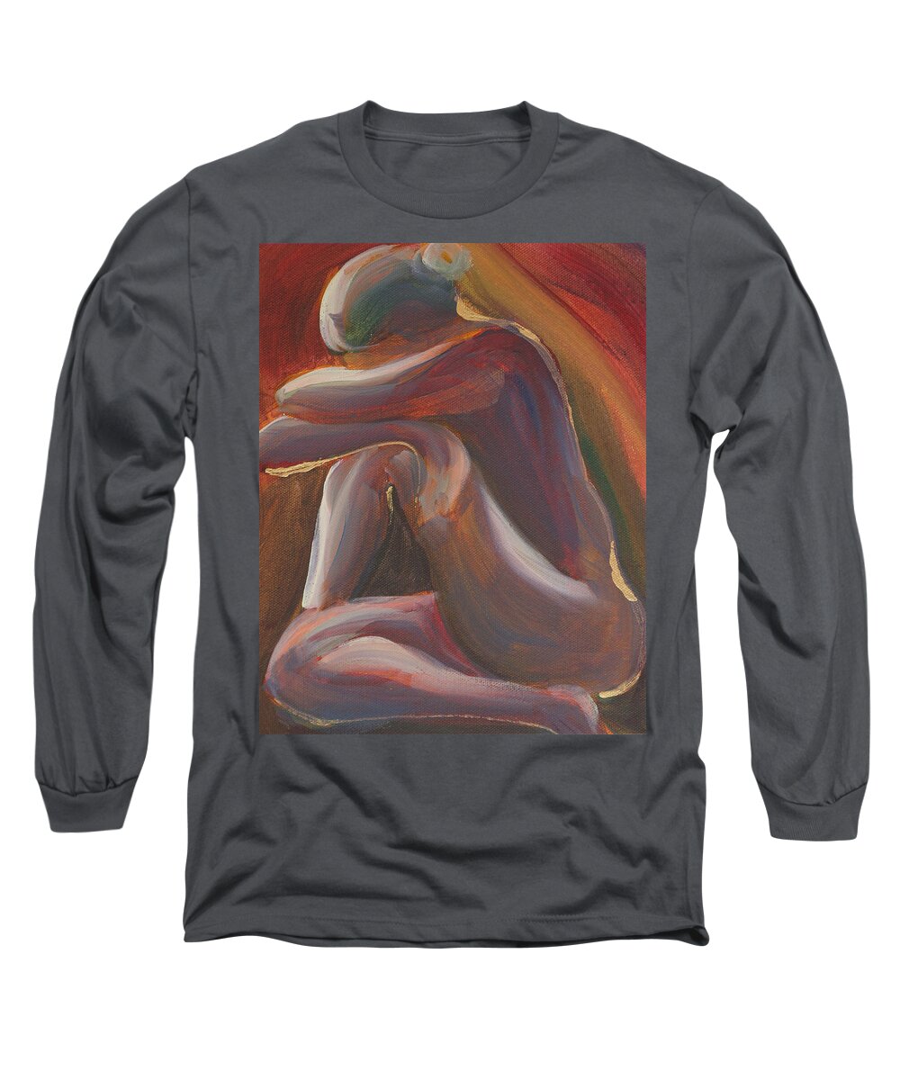 Figure Long Sleeve T-Shirt featuring the painting Figure III by Trina Teele