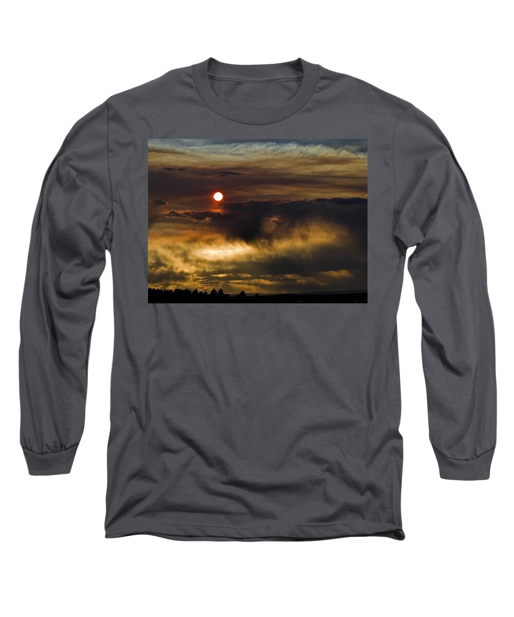 Sunset Long Sleeve T-Shirt featuring the photograph Fire in the Sky by Alana Thrower