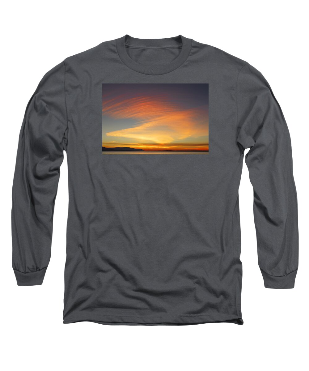 Sunset Long Sleeve T-Shirt featuring the photograph Fire in the sky by Elvira Butler