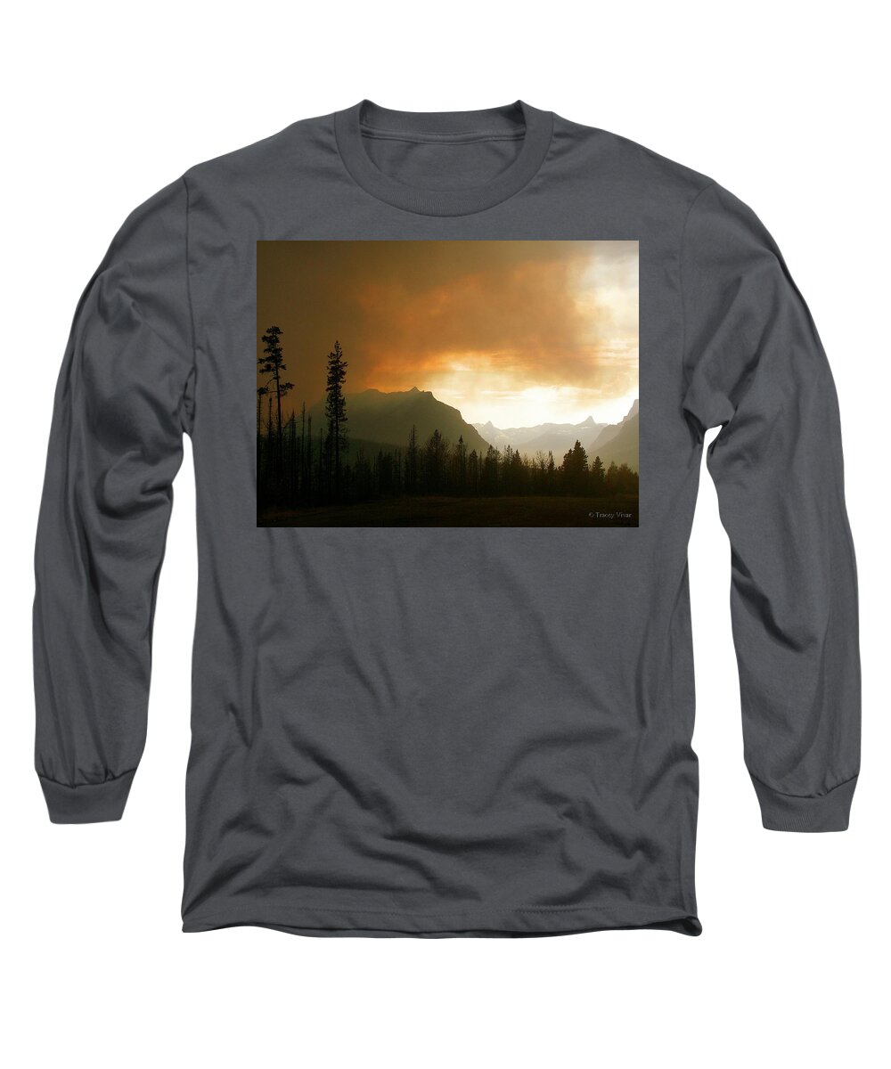 Fire Long Sleeve T-Shirt featuring the photograph Fire Over St Mary by Tracey Vivar
