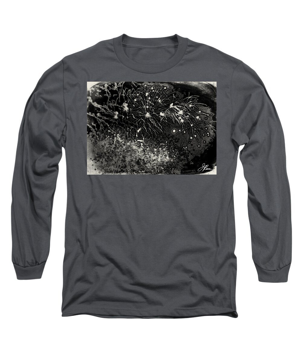 Close Up Photo Fireworks Long Sleeve T-Shirt featuring the painting Firework 12 by Joan Reese